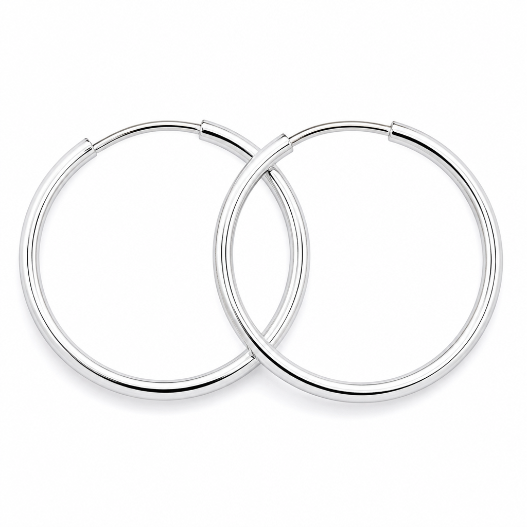 Sterling Silver Endless Hoop Earrings 3037
