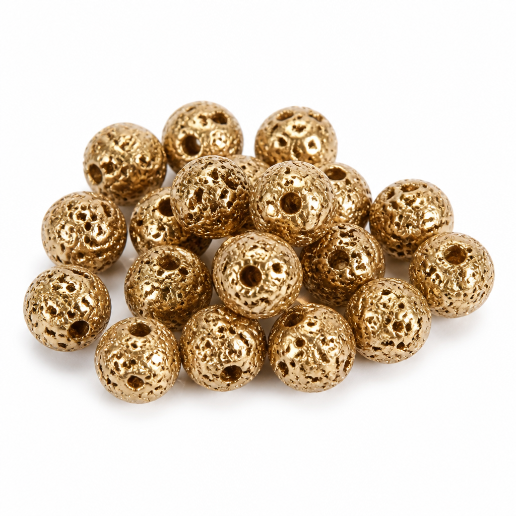 Plated Lava Beads 3150