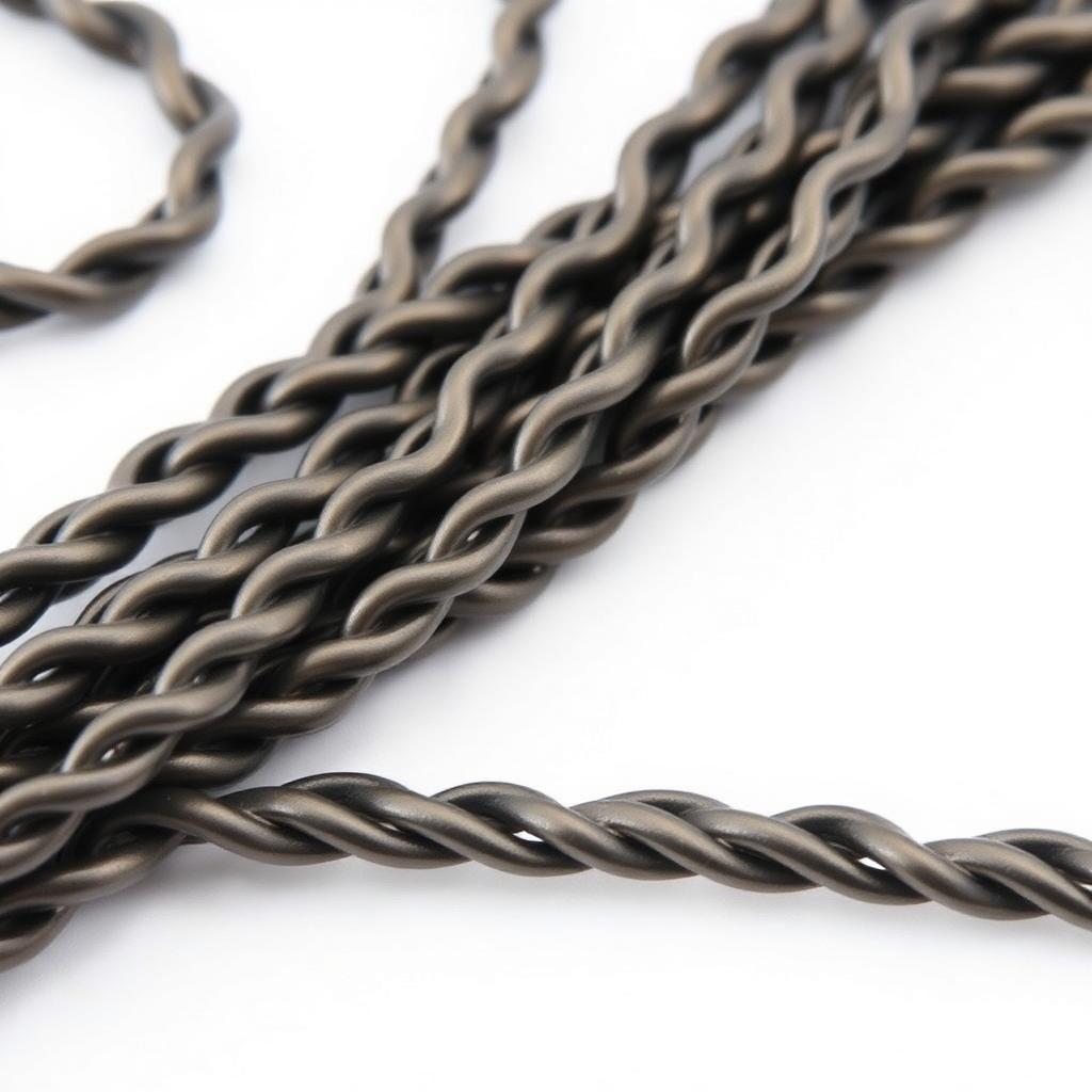 19.5mm Twist Noodle Beads - Gun Metal - 25 pcs.