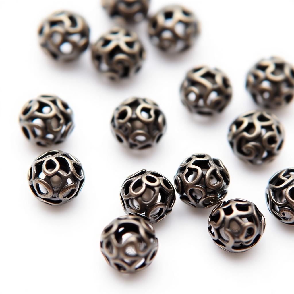 4mm Filigree Beads - Gun Metal - 25 pcs.