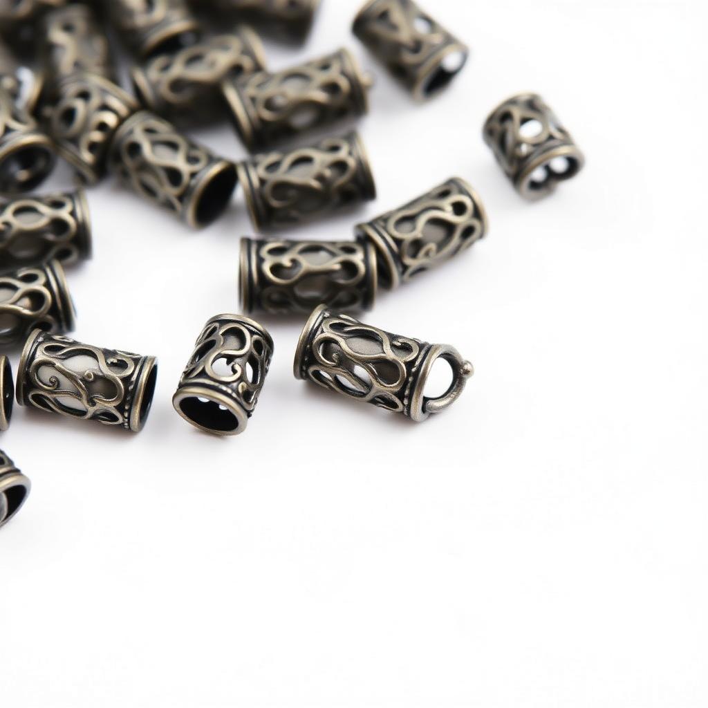 8x4mm Filigree Tube Beads - Gun Metal - 25 pcs.