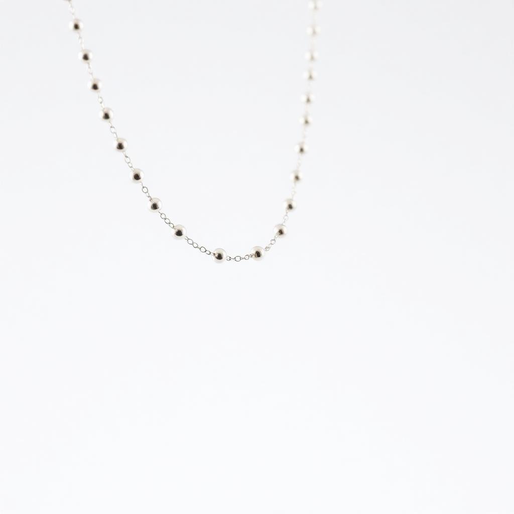 1.25mm Sterling Silver Beaded Satellite Chain (Sold Per Foot)